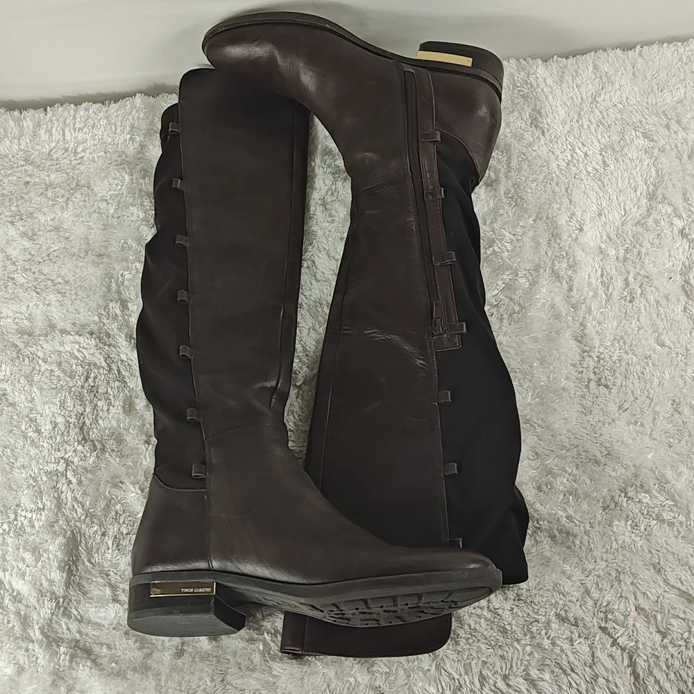 Vince Camuto Knee High Lace up Brown Leather Boots without Laces Women size 7 - Picture 6 of 12